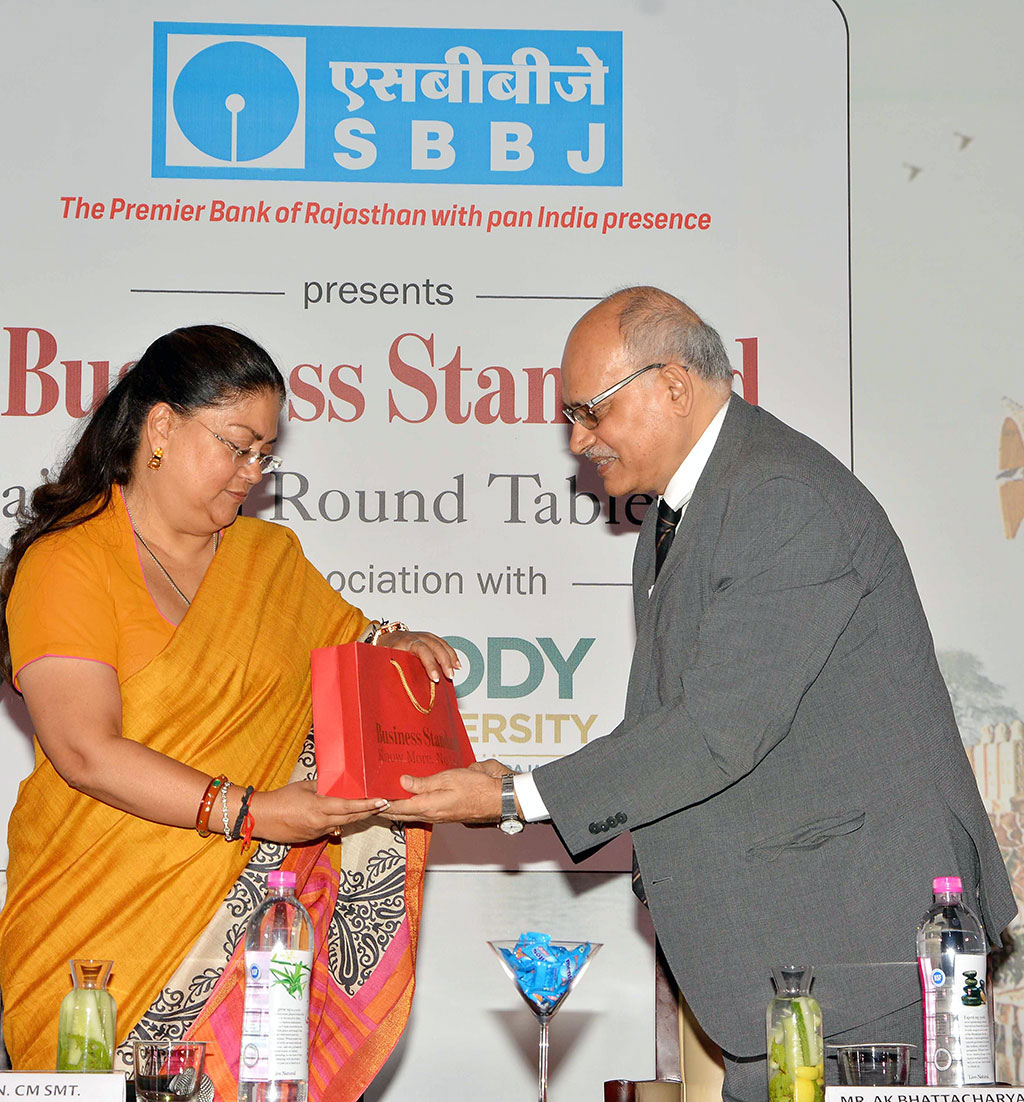 CM vasundhara raje at Business Standard