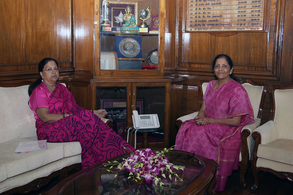 vasundhara raje meets Minister of Defence Nirmala Sitharaman IMG_0084