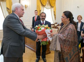 CM Vasundhara Raje Meets Governor of St. Petersburg - Russia Visit