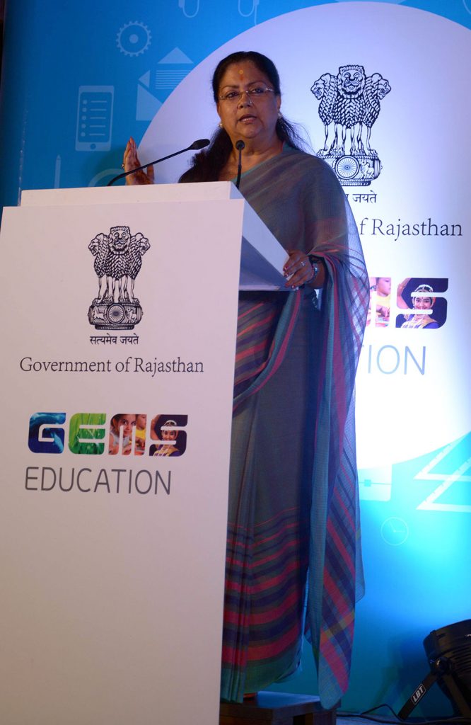 Vasundhara raje Akshay kumar MoU with Gems Academy